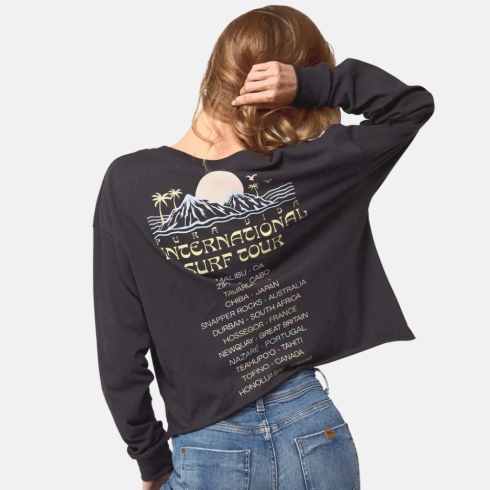 🎉HPx5🎉 Pura Vida International Surf Tour Long Sleeve Boxy Tee